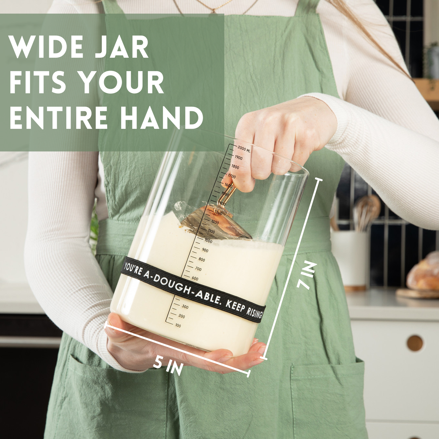 Sourdough Starter Kit with 68oz Glass Jar, Spatula & More