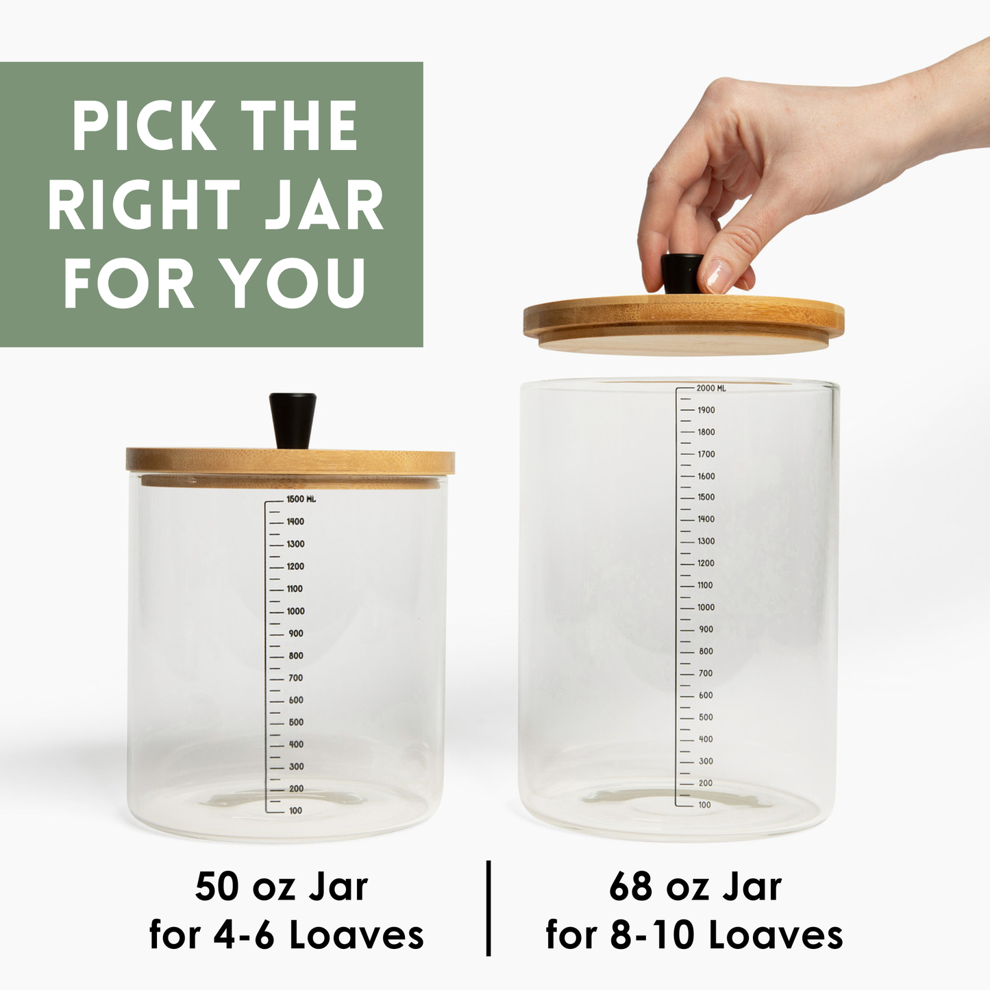 Sourdough Starter Kit with 68oz Glass Jar, Spatula & More