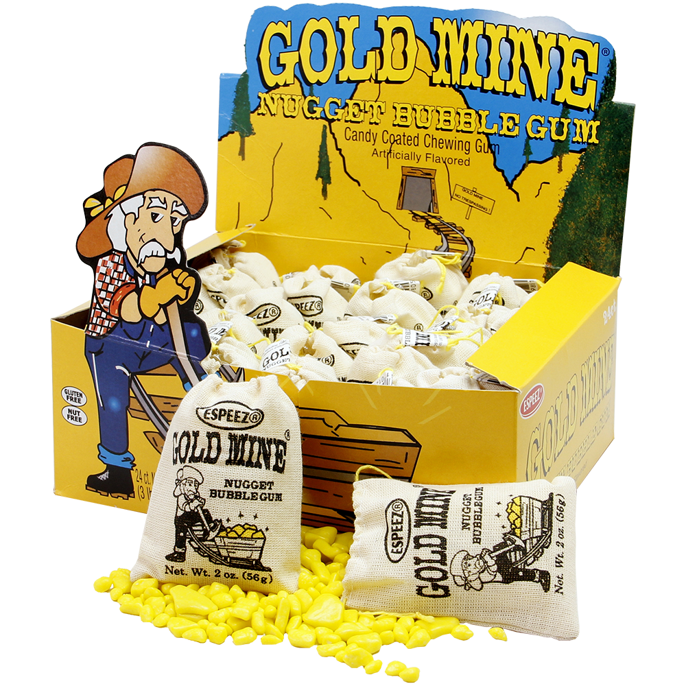 Gold Mine Gum – Nostalgic Bubble Gum in Drawstring Satchels