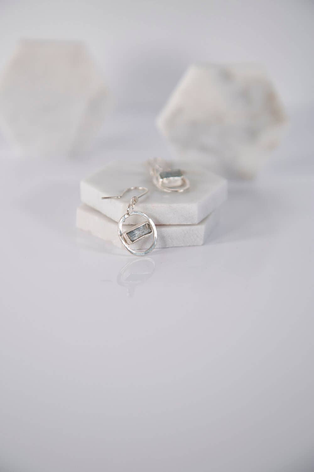 Aquamarine Dangles - Silver