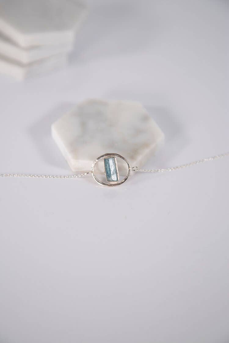 Aquamarine Necklace  -  Silver