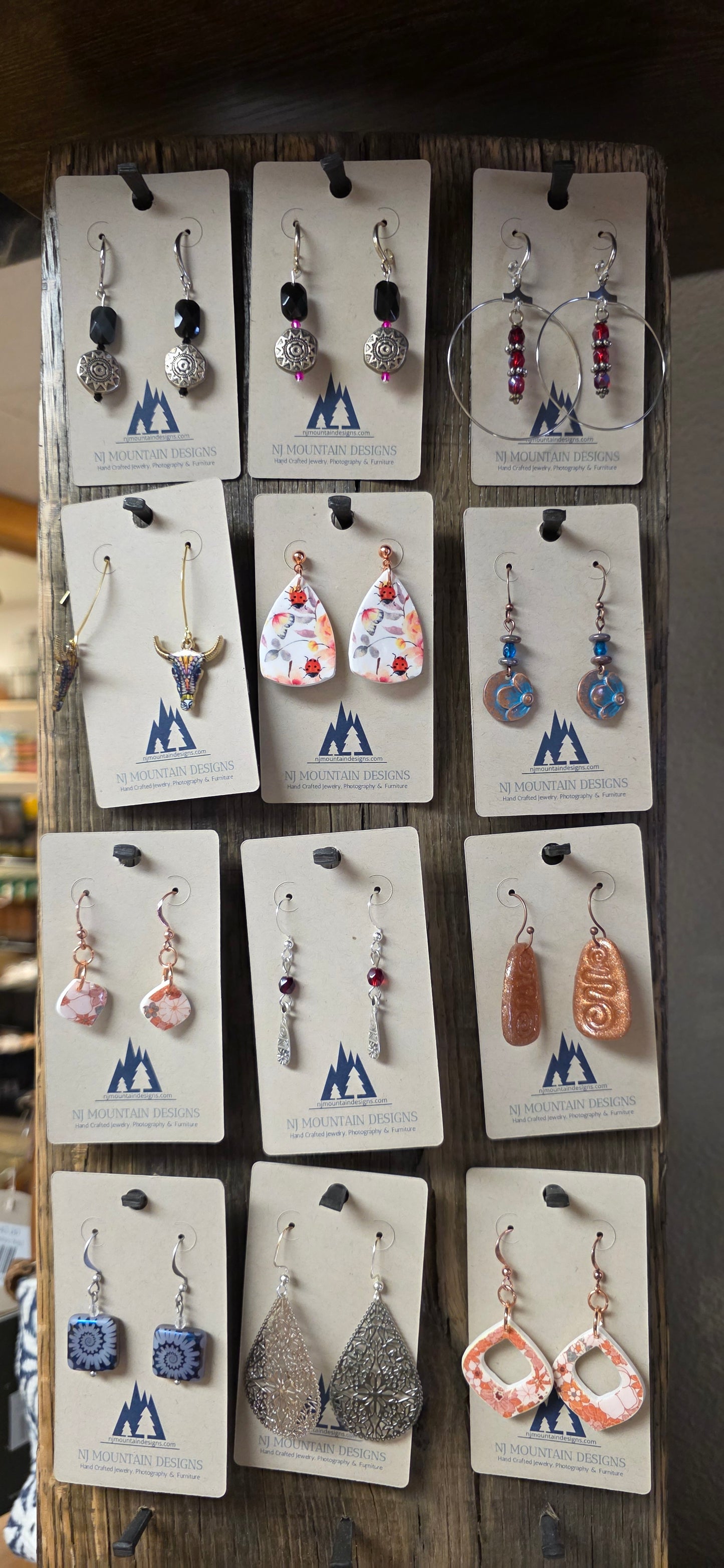 NJ Mtn Design Earrings Beaded