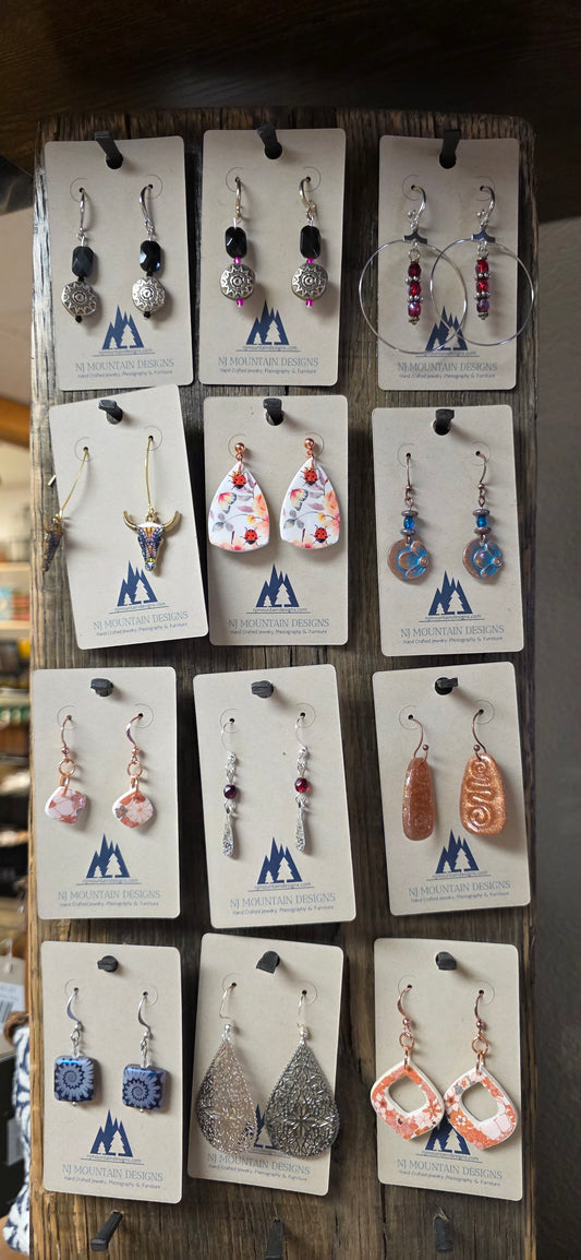NJ Mtn Design Earrings Beaded